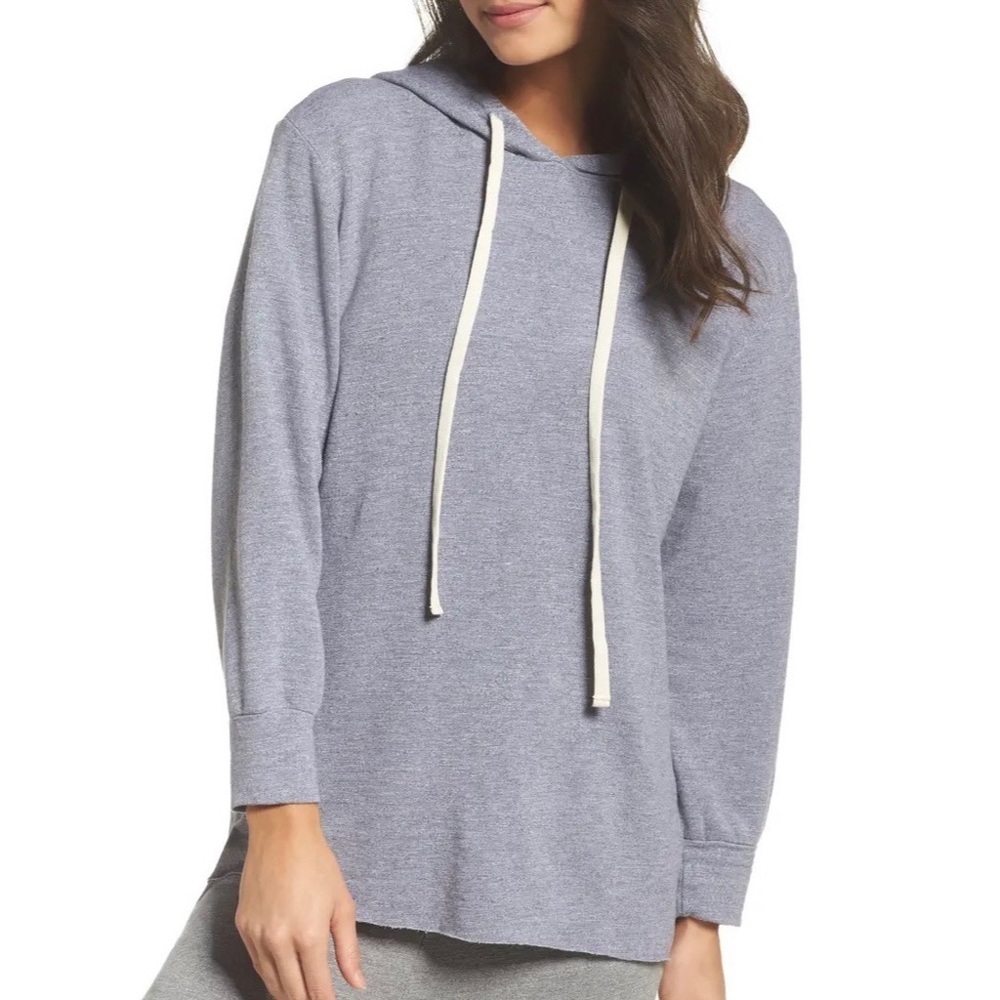 Monrow French‎ Terry Hooded Sweater, Heathered Grey